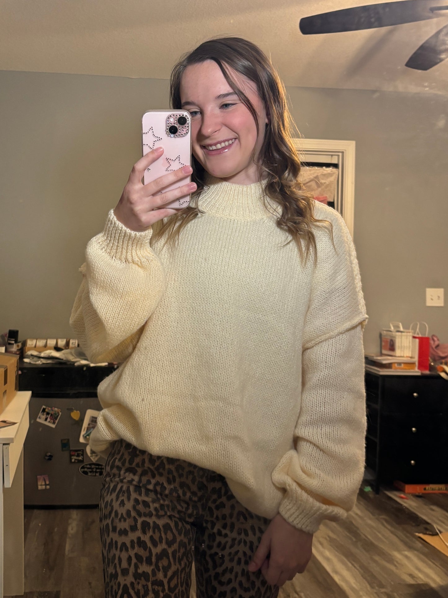 Oversized Mock Neck Pullover