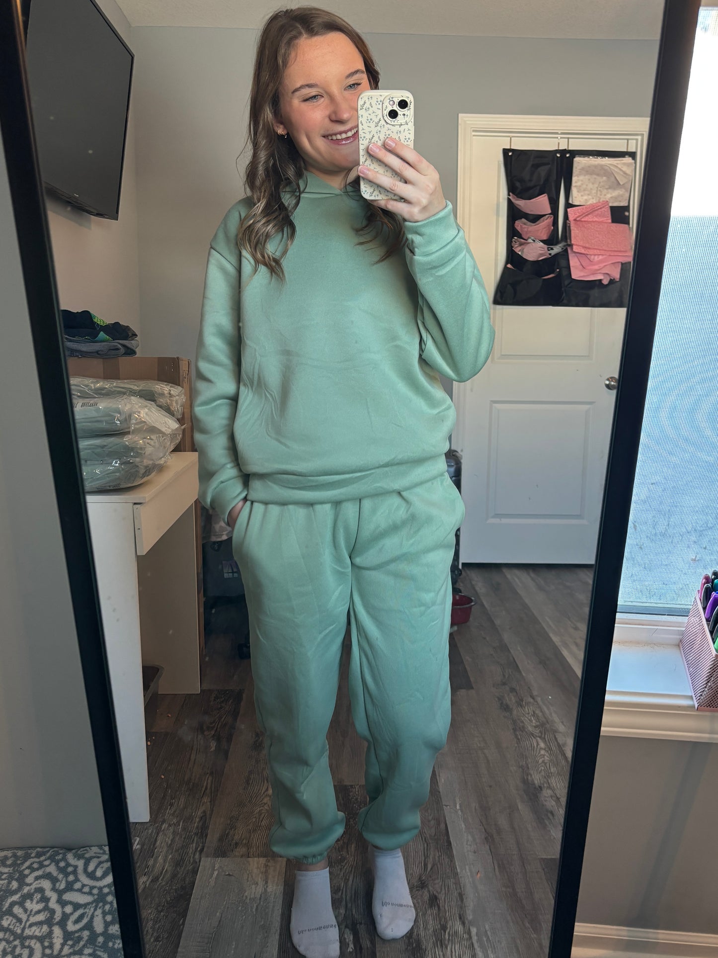 Sage Green Hoodie and Joggers Set