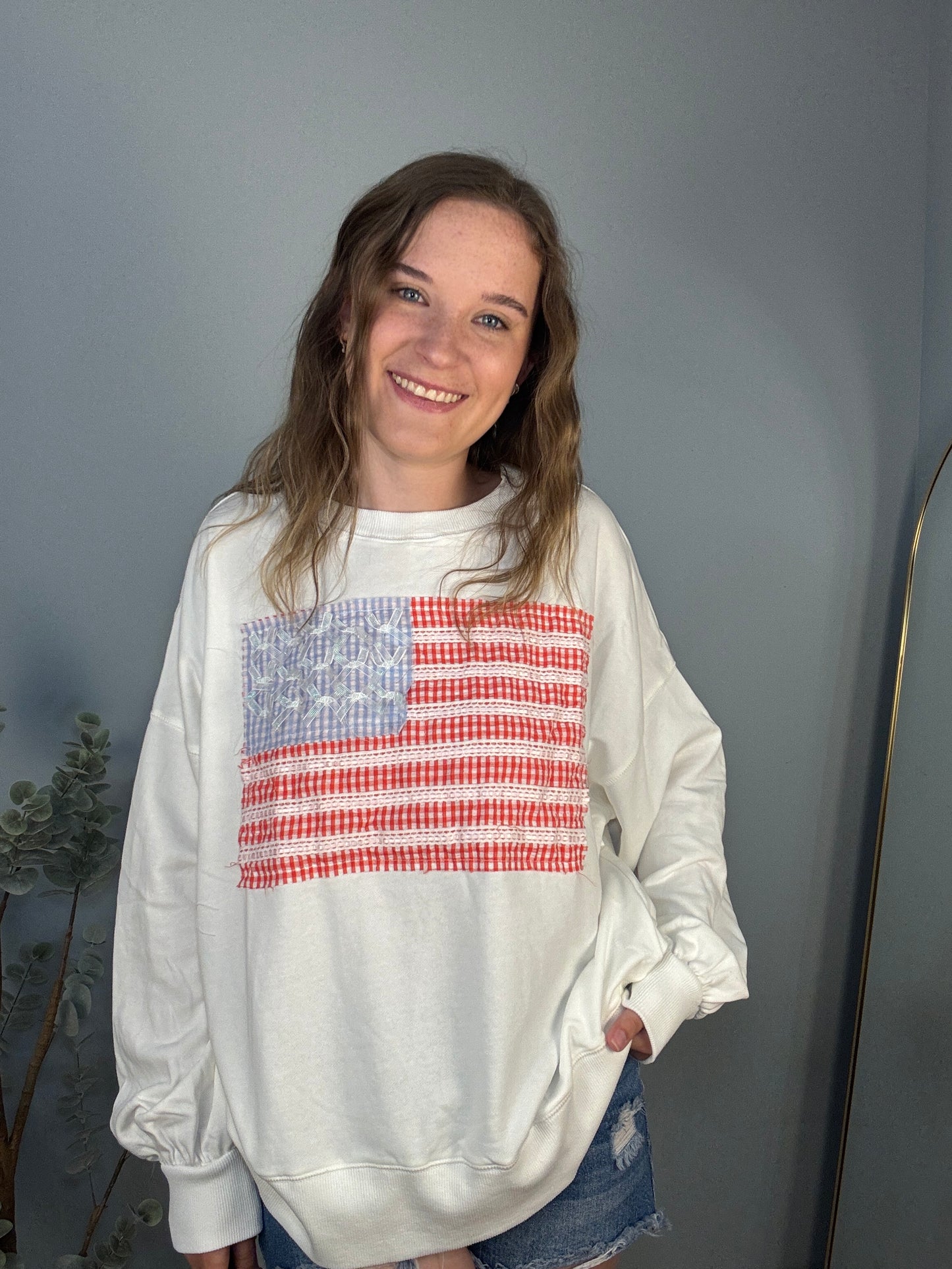 Lace Flag Crewneck
