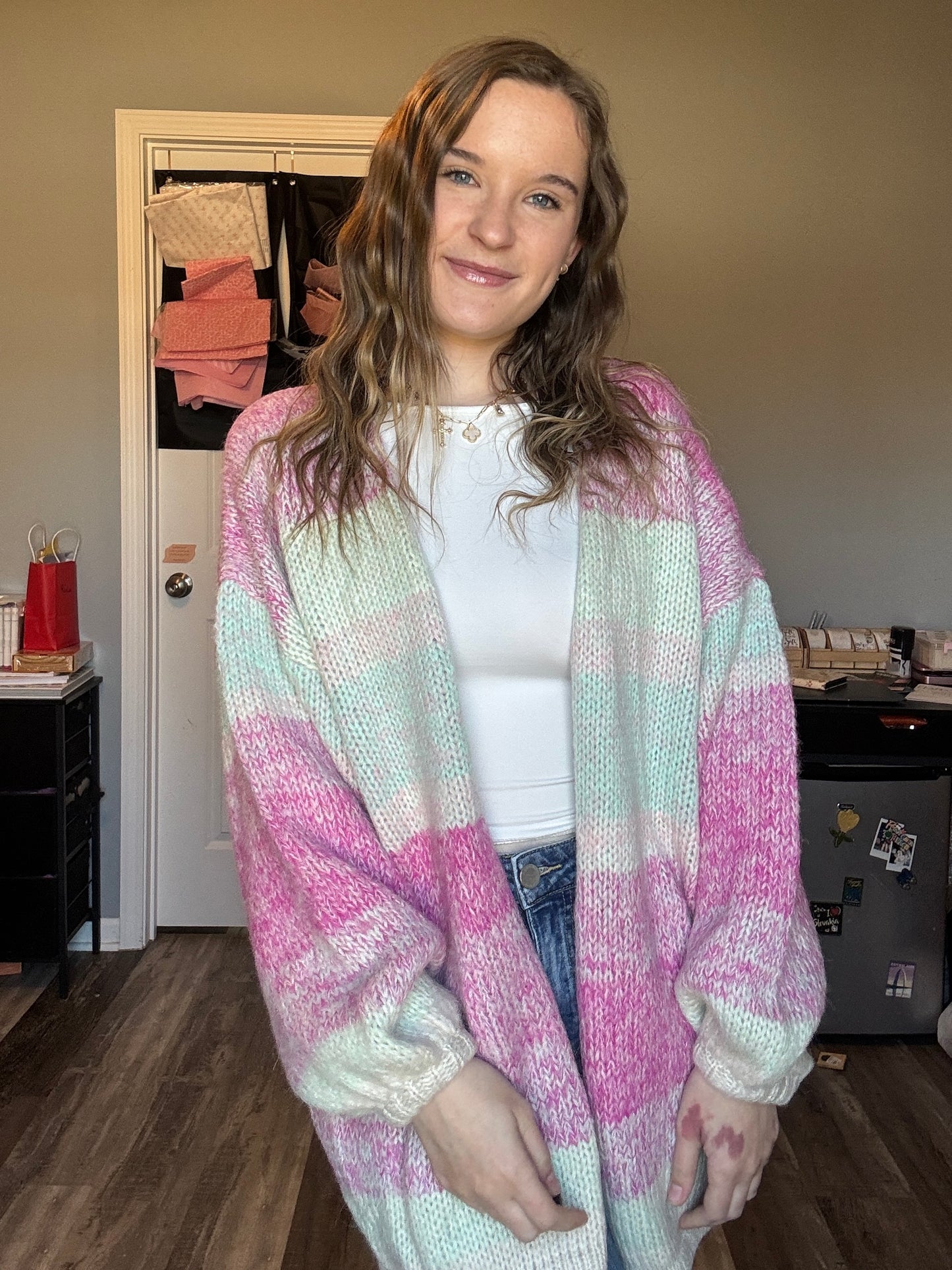 Pastel Striped Cardigan
