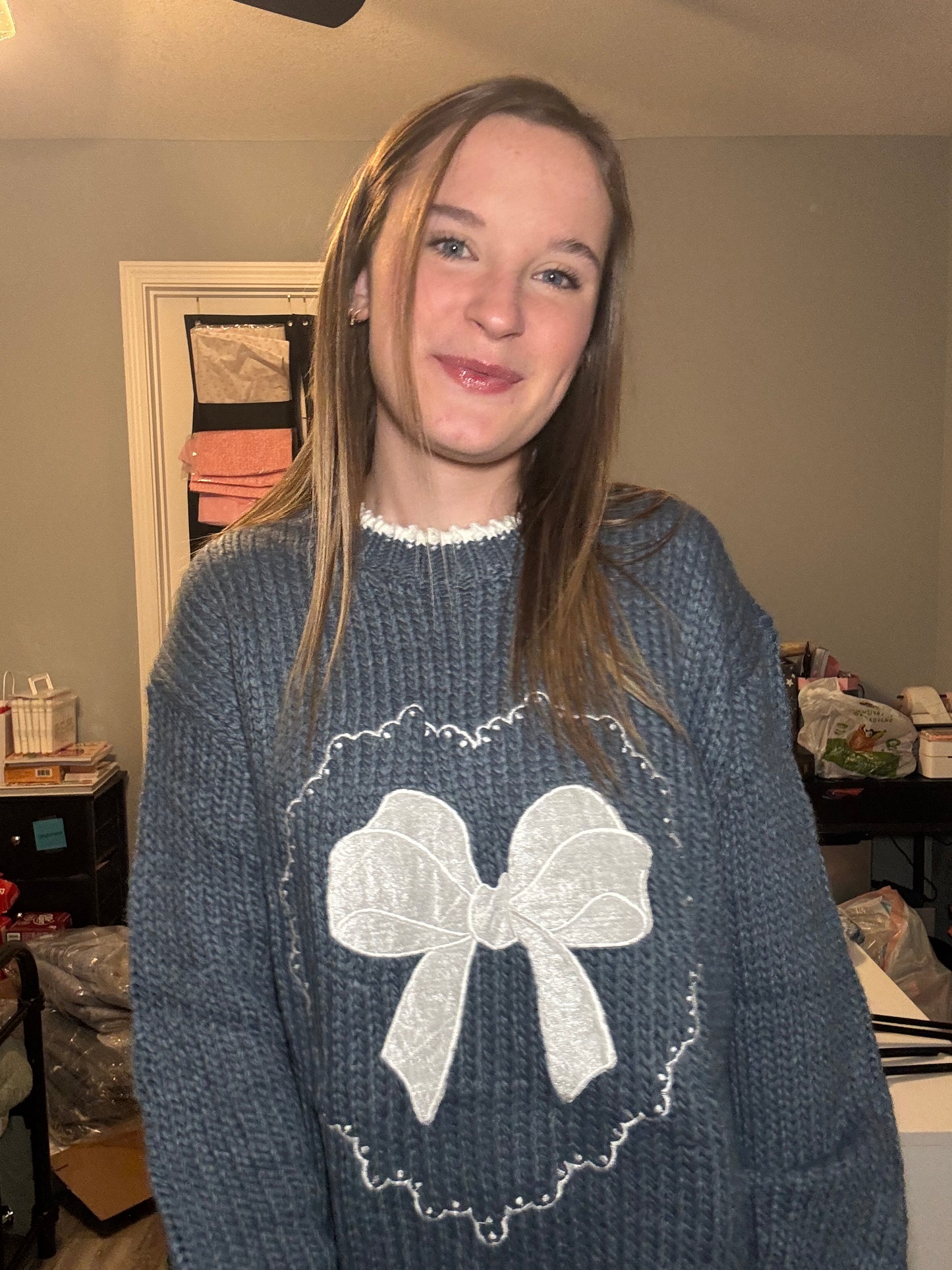 Bow Embroidered Sweater