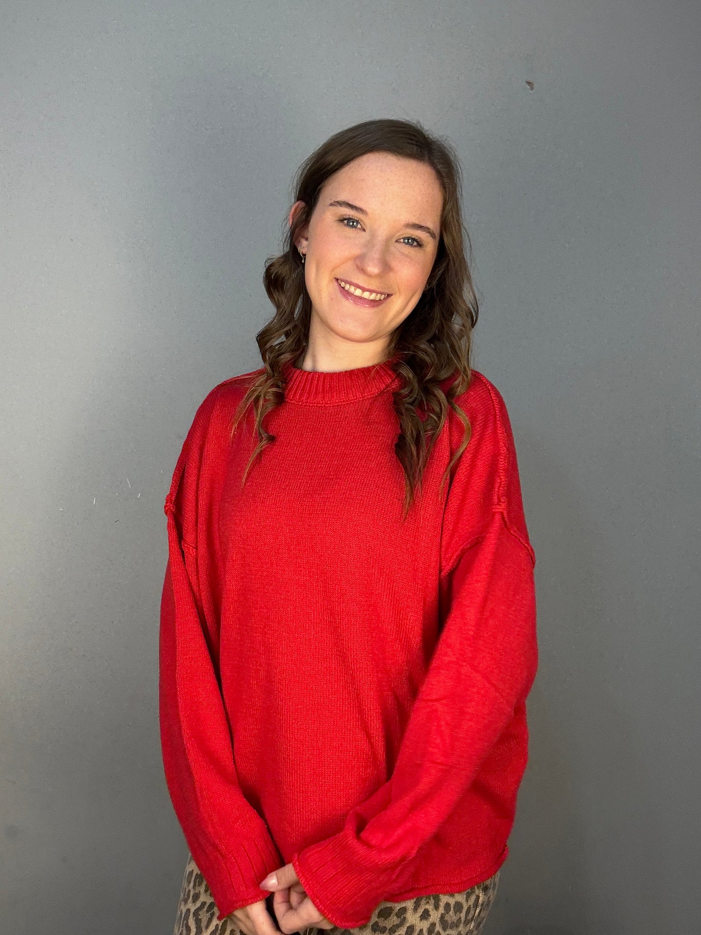 Basic Knitted Sweater - Red