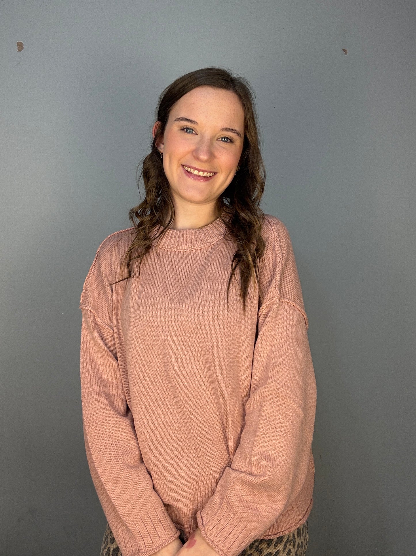 Basic Knitted Sweater - Pink