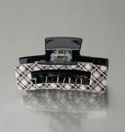 Large Plaid Claw Clip