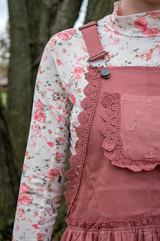 Floral Long Sleeve Mesh Top (Pink)