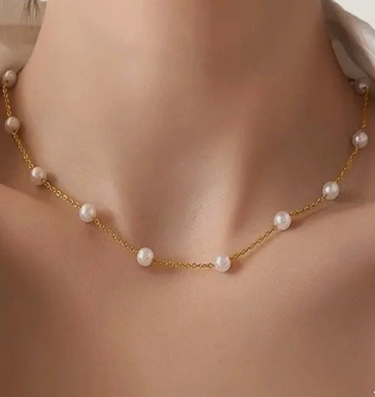 Pearl Station Necklace