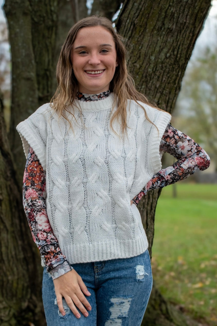 Cable Knit Sweater Vest