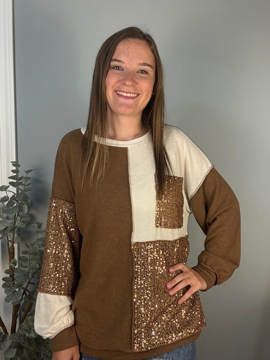 Sequin Patchwork Top
