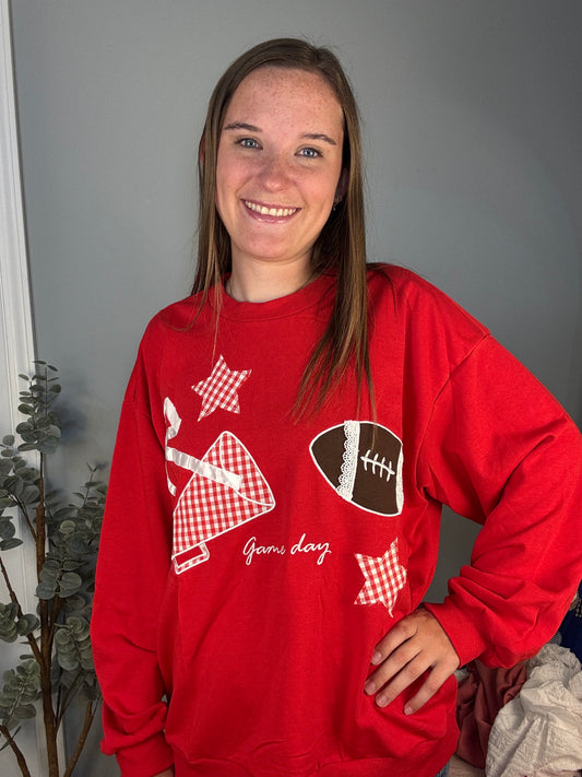 Patchwork Football Crewneck