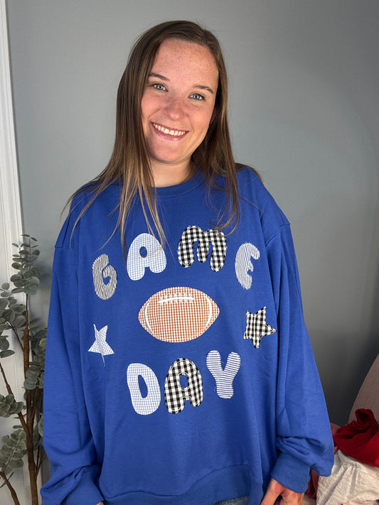 Patchwork Game Day Crewneck
