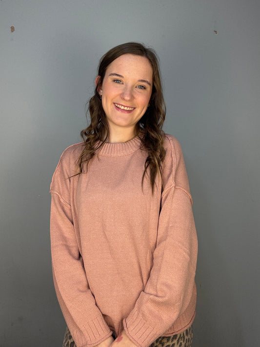 Basic Knitted Sweater - Pink